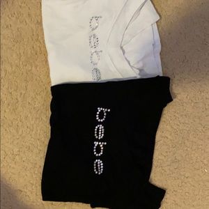 TWO Black & white Bebe logo long sleeve